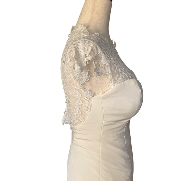 BHLDN Nicole Miller Gown Lauren Lace Back Bridal Wedding Gown Dress Train size 0 - Picture 7 of 16